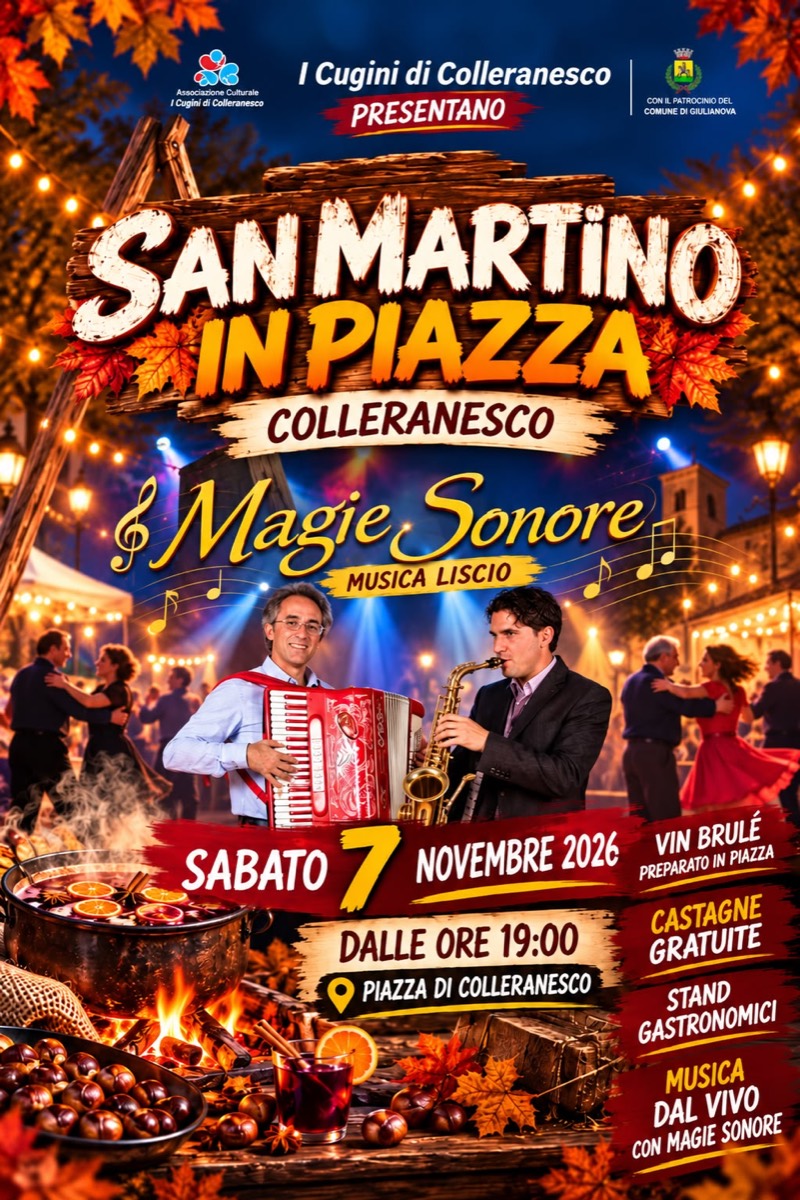 Locandina di sabato 7 novembre 2026: musica liscio con Magie Sonore