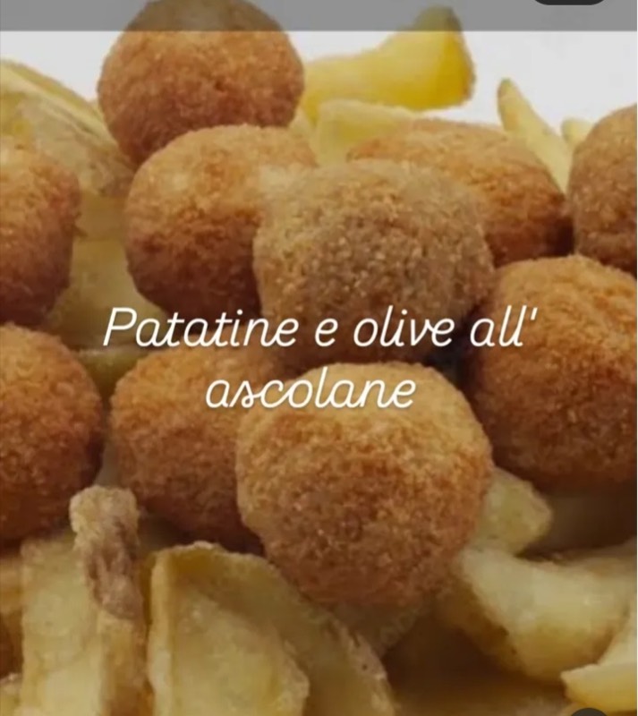 Patatine fritte e olive all'ascolana